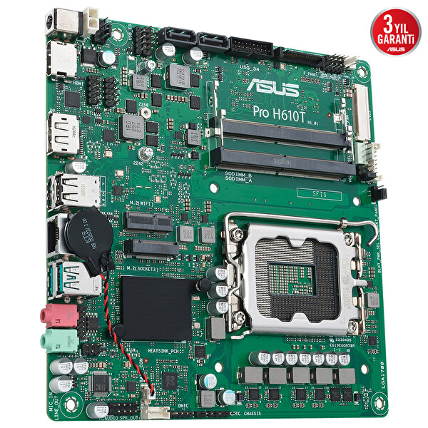 Asus Pro H610T-CSM LGA1700 DDR5 5600 MHz Mini-Itx Anakart