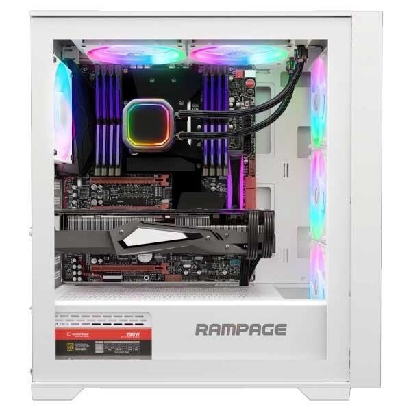 Rampage Voyager 750W 80+ Bronze Beyaz 4*RGB Auto Fan ATX Mid-T Gaming Oyuncu Kasası