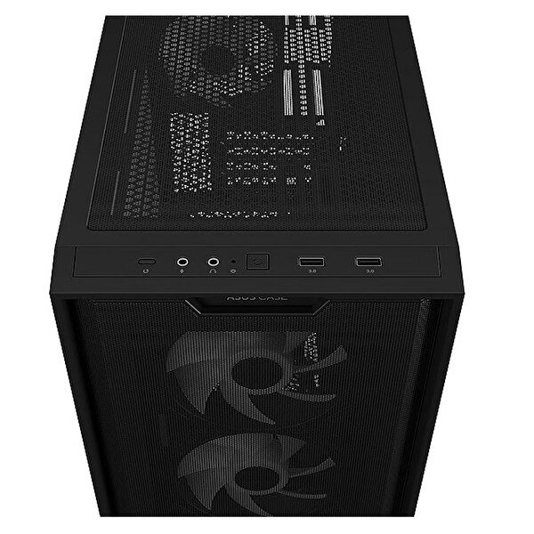 Asus A21 Plus ARGB Temperli Cam USB 3.2 mATX Mesh Siyah Mid Tower Gaming Kasa