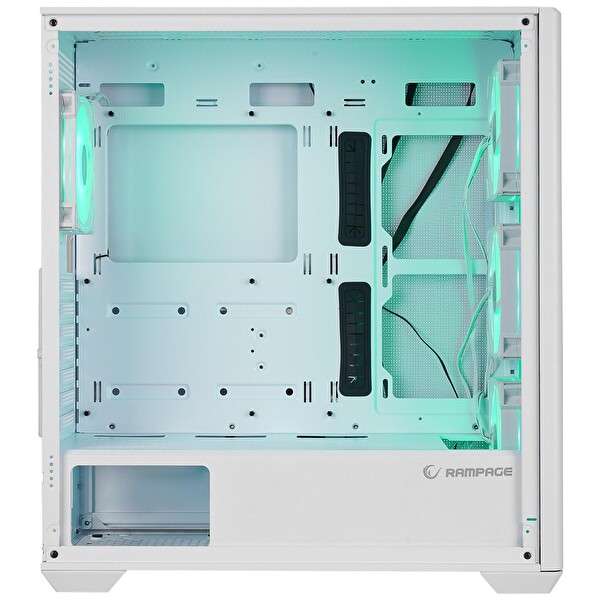 Rampage VORTEX V3 Beyaz Mesh Temperli Cam 4*RGB Fan Hub E-ATX Gaming Kasa