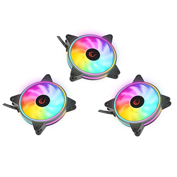 Rampage COOLWIND F3 3x12cm ARGB Fan + Kumanda Siyah Kasa Fan Kiti