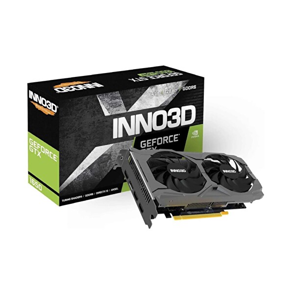 Inno3D GeForce GF-GTX1650 TWIN X2 OC V3 4GB 128BIT GDDR6-3xDP+HDMI Ekran Kartı