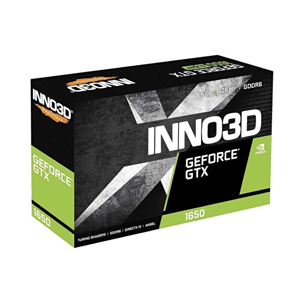 Inno3D GeForce GF-GTX1650 TWIN X2 OC V3 4GB 128BIT GDDR6-3xDP+HDMI Ekran Kartı