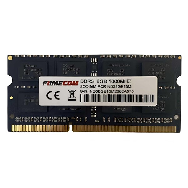 Primecom PCR-ND38G16M 8 GB DDR3 1600 MHz CL11 Notebook Bellek