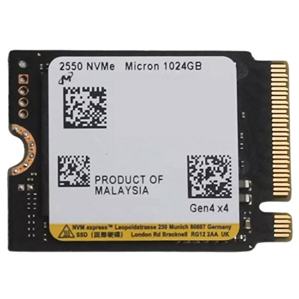 Micron 2550 1 TB 22x30 M.2 NVMe SSD