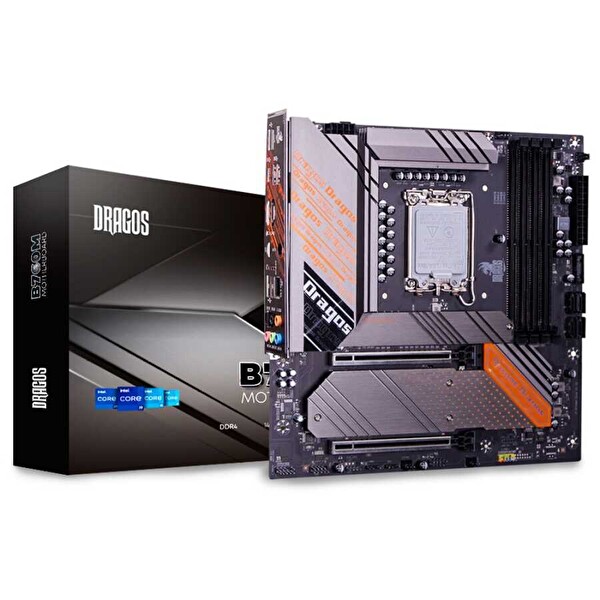 Dragos Dragmode B760M D4Pro Sata M2 DDR4 4000 MHz Usb3.2 Type C DP HDMI Ses 2.5GbE Lan 1700P ATX Anakart