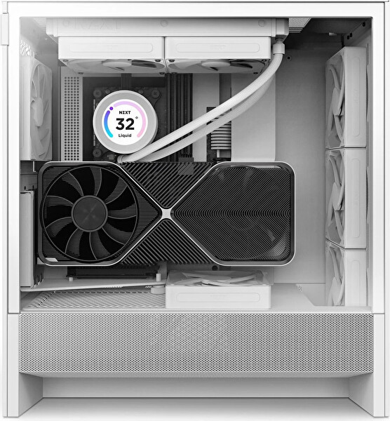 Nzxt H5 Flow RGB 2024 CC-H52FW-R1 F360 RGB Fanlı ATX Beyaz Bilgisayar Kasası