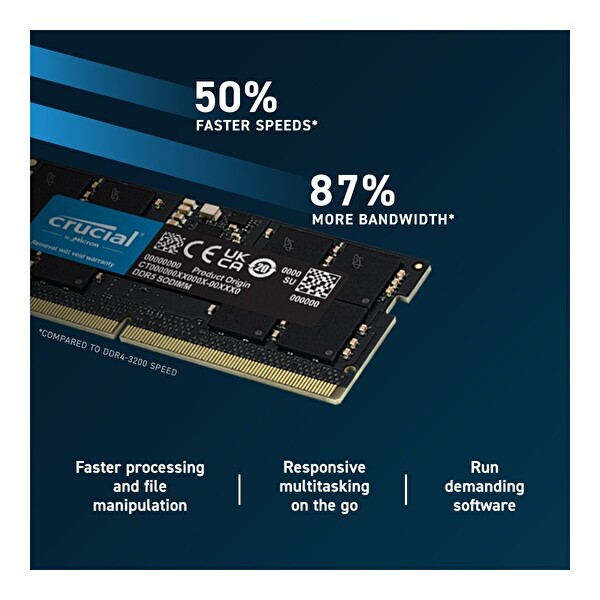 Crucial CT2K16G56C46S5 32 GB (2x16 GB) 5600 MHz DDR5 CL46 Notebook RAM
