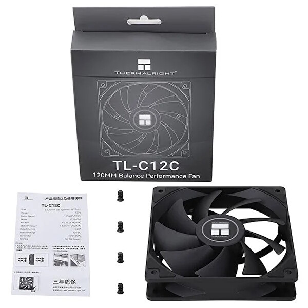 Thermalright TL-C12C 120MM Siyah Kasa Fanı
