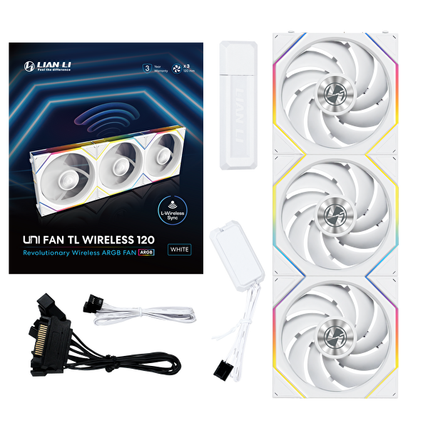 Lian Li Uni Fan Tl Wireless Lcd 3x120mm Beyaz Kasa Fanı G99.12TLLCD1W3W.00