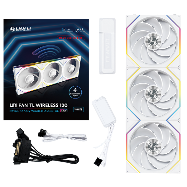 Lian Li Uni Fan Reverse Tl Wireless 3x120mm Beyaz Kasa Fanı G99.12RTL1W3W.00