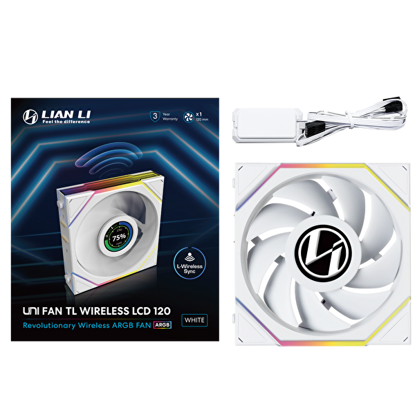 Lian Li Uni Fan Reverse Tl Wireless Lcd 1x120mm Beyaz Kasa Fanı G99.12RTLLCD1W1W.00