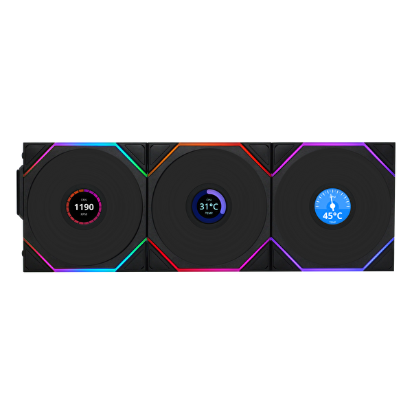 Lian Li Uni Fan Tl Wireless Lcd 3x120mm Siyah Kasa Fanı G99.12TLLCD1W3B.00