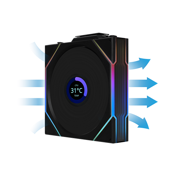 Lian Li Uni Fan Tl Wireless Lcd 3x120mm Siyah Kasa Fanı G99.12TLLCD1W3B.00