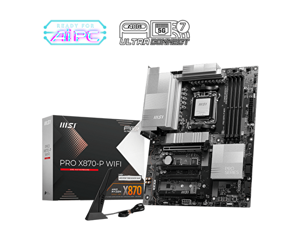 MSI Pro X870-P WiFi AMD X870 Soket AM5 DDR5 8200(OC) MHz ATX Gaming Anakart