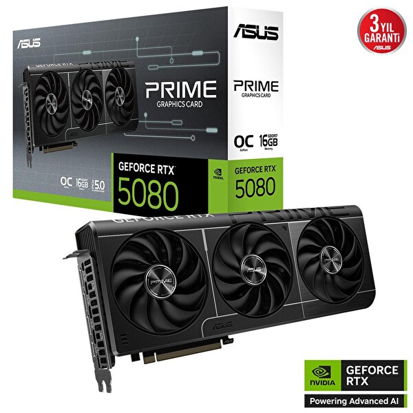 Asus PRIME-RTX5080-O16G 16 GB 256 Bit GDDR7 DP/HDMI PCI 5.0 Ekran Kartı