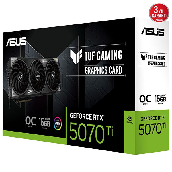 Asus TUF-RTX5070TI-O16G-GAMING 16 GB 256 Bit GDDR7 DP/HDMI PCI 5.0 Ekran Kartı