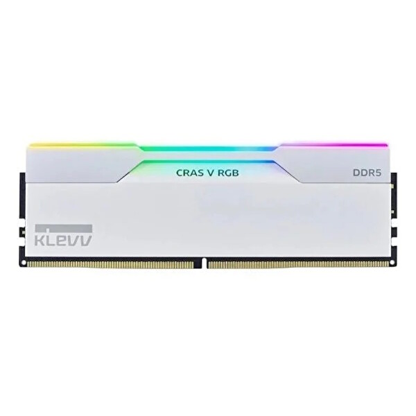 Klevv Cras V RGB 64 GB (2x32GB) 6400MHz CL32 INTEL XMP 3.0 – AMD EXPO DDR5 Heatsink Brilliant White Ram (KD5BGUA80-64A320J)