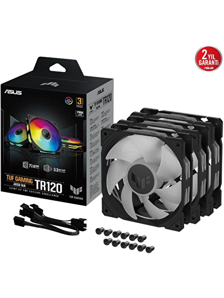 Asus TUF Gaming TR120 ARGB 120 MM Siyah 3'lü Kasa Fanı 90DA0090-B09020