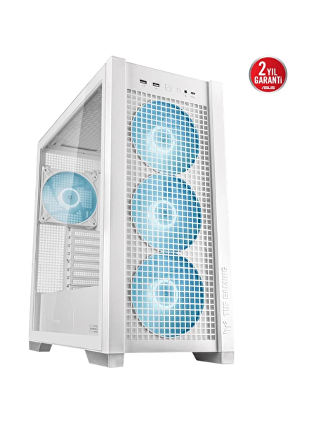 Asus GT302 TUF Gaming ARGB Tempered Glass Beyaz USB 3.2 E-ATX Mid Tower Kasa 90DC00I3-B19000