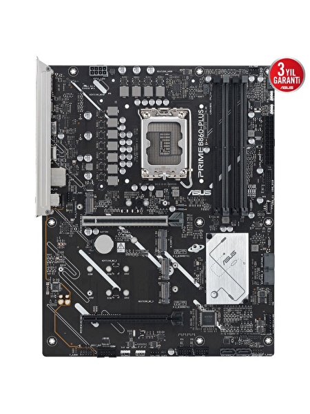 Asus Prime B860-PLUS-CSM Intel LGA1851 DDR5 8200 MHz USB 3.2 Gen 2x2 Aura RGB destekli ATX Anakart 90MB1KA0-M0EAYC