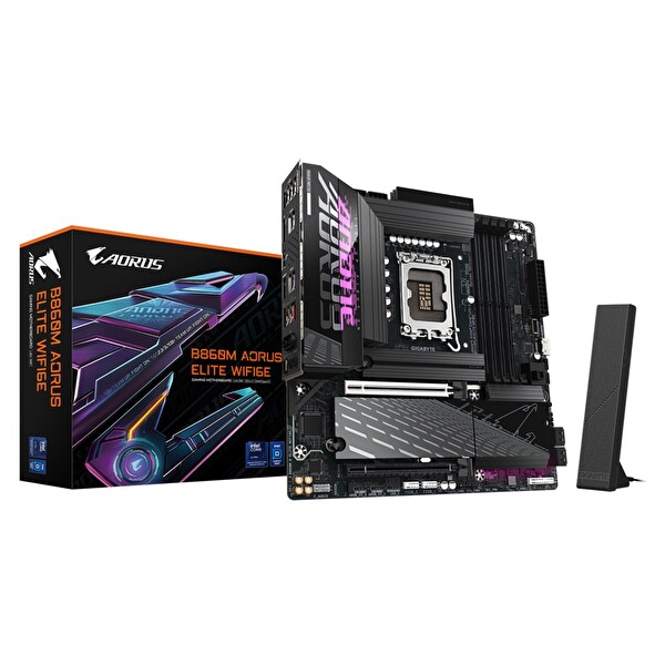 Gigabyte 9MB86MAE6-00-G10 B860M Aorus Elite WiFi6E DDR5 Intel B860 1851 mATX Anakart