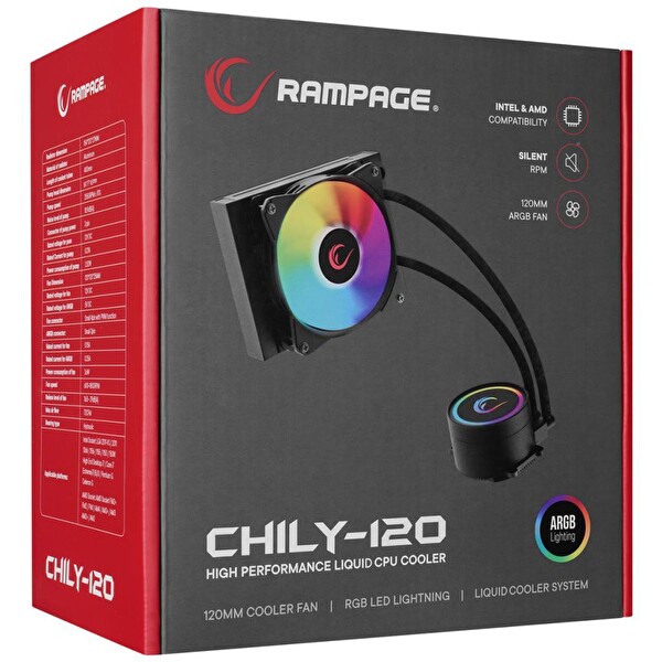 Rampage CHILY-120 1800RPM Intel/Amd 120 MM Sıvı Soğutmalı ARGB CPU Fan