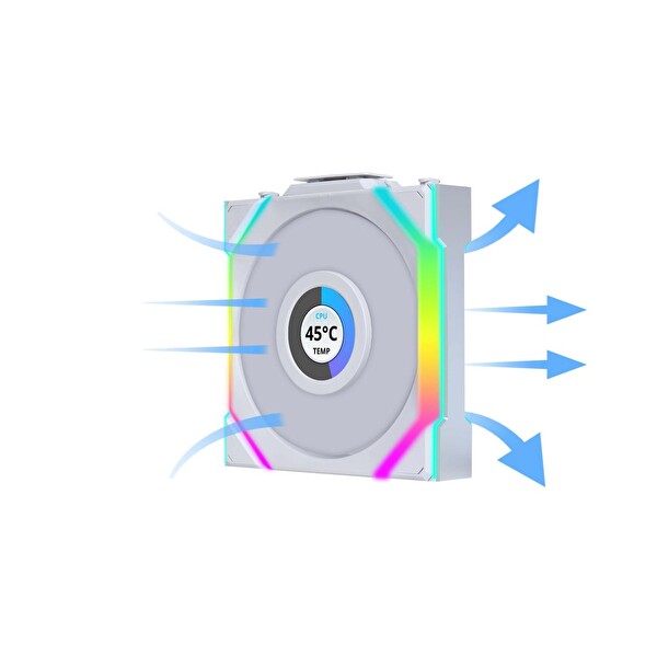 Lian Li Uni Fan Sl Wireless LCD 120 MM Beyaz Kasa Fanı