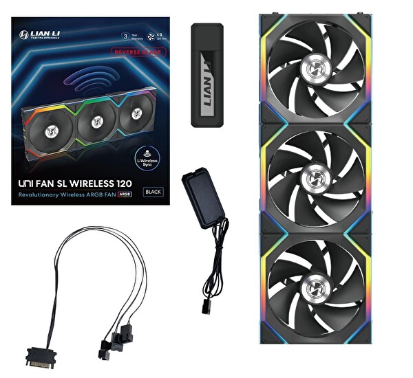 Lian Li Uni Fan Reverse SL Wireless 3x120 MM Siyah Kasa Fanı G99.12RSL1W3B.00