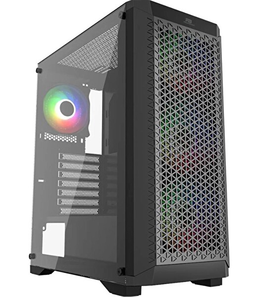Power Boost PB-PS5847B 600W ATX USB 3.0 Rainbow Fanlı Mesh Siyah Oyuncu Bilgisayar Kasası