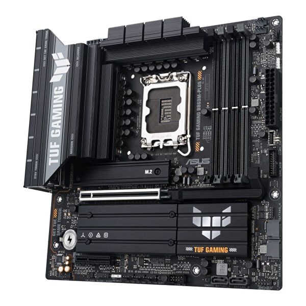 Asus TUF Gaming B860M-PLUS Intel B860 LGA1851 DDR5 8800 DP HDMI Type-C 3x M2 USB3.2 Gen 2x2 Aura RGB 2.5Gbit LAN mATX 12+1+2+1 Güç