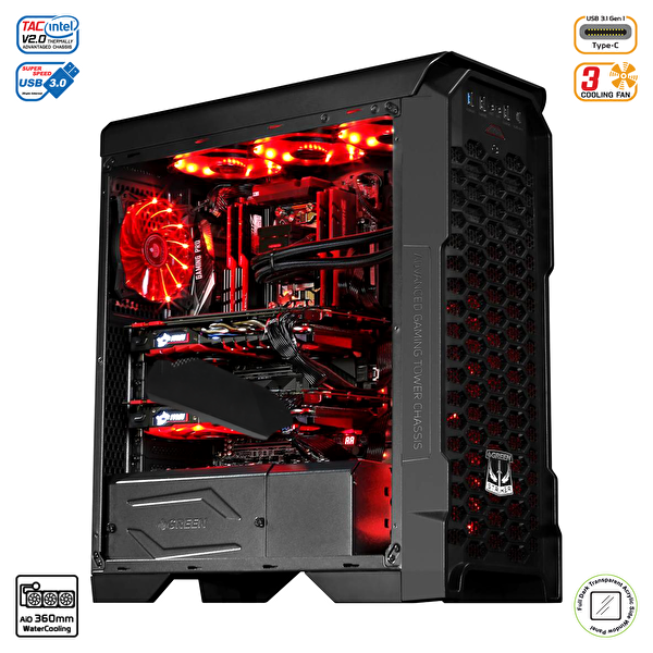 Green Striker Mid Tower Bilgisayar Kasası