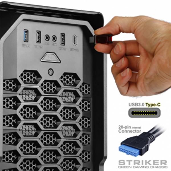 Green Striker Mid Tower Bilgisayar Kasası