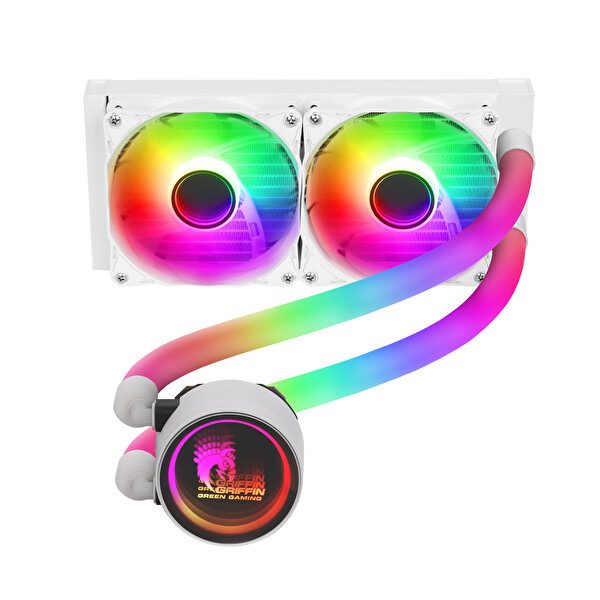 Green Glacier 240 Stream-ARGB 2x120 MM Beyaz Soğutma Sistemi