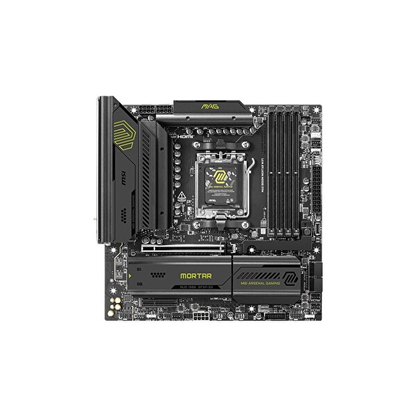MSI MAG B850M Mortar WiFi DDR5 8200 MHz OC M.2 HDMI/USB-C PCIe 5.0 AM5 mATX Anakart