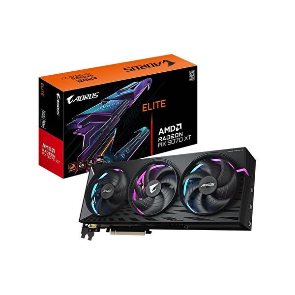 Gigabyte GV-R9070XTAORUS E-16GD Aorus Radeon RX 9070 XT Elite 16 GB RGB Halo 256 Bit AMD Ekran Kartı
