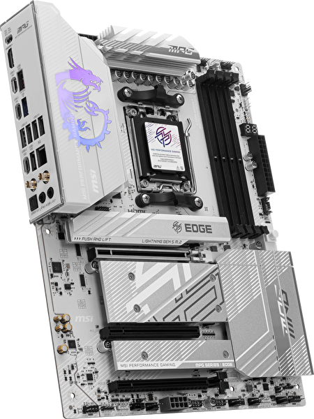 MSI MPG B850 Edge Ti WiFi DDR5 8400 MHz OC M.2 HDMI/USB-C PCIe 5.0 AM5 ATX Anakart