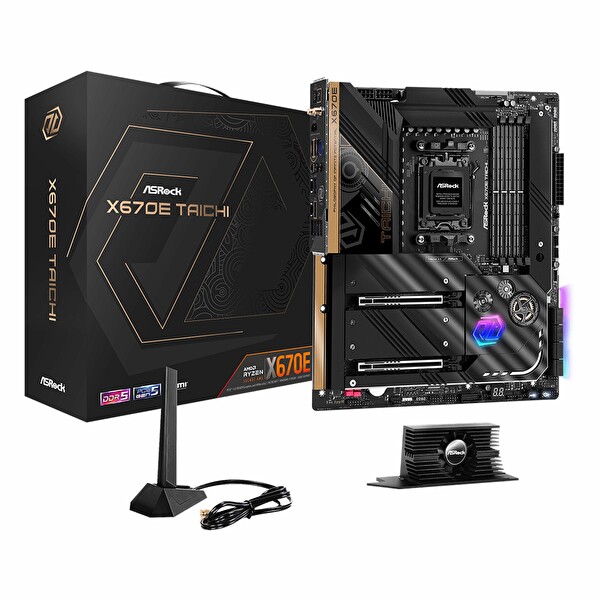Asrock X670E TAICHI AMD X670E Soket AM5 DDR5 6600 Mhz (O.C) Wi-Fi 6E M.2 E-ATX Anakart