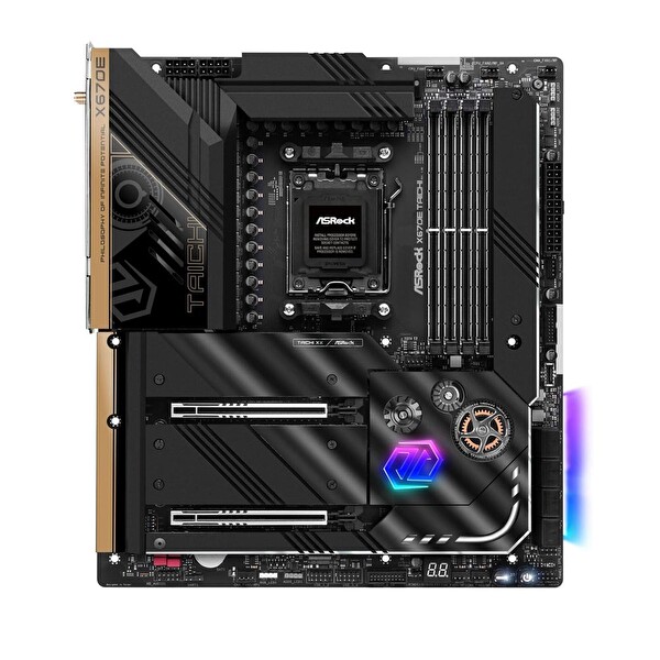 Asrock X670E TAICHI AMD X670E Soket AM5 DDR5 6600 Mhz (O.C) Wi-Fi 6E M.2 E-ATX Anakart