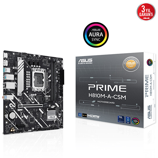 Asus Prime H810M-A-CSM DDR5 6400 MHz OC M.2 HDMI/DP PCIe 4.0 1851P mATX Anakart