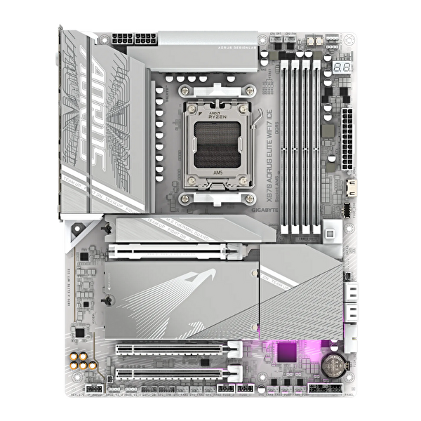 Gigabyte X870 Aorus Elite WiFi7 ICE Soket AM5 DDR5 8200 OC ATX Gaming Oyuncu Anakart