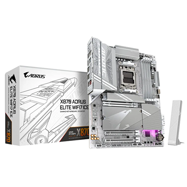 Gigabyte X870 Aorus Elite WiFi7 ICE Soket AM5 DDR5 8200 OC ATX Gaming Oyuncu Anakart