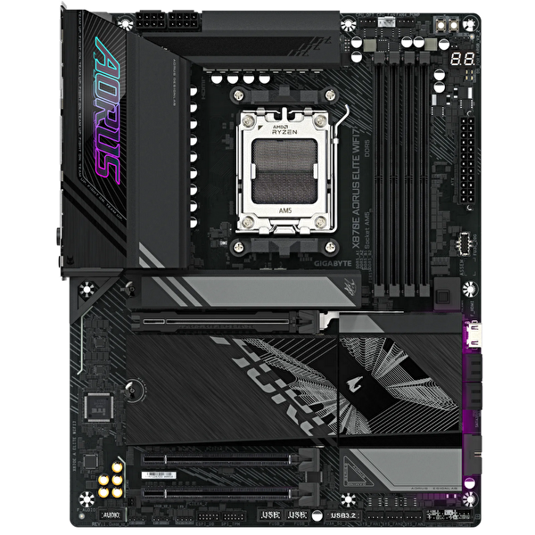 Gigabyte X870E Aorus Elite WiFi7 DDR5 8200 MHz OC M.2 HDMI/USB-C PCIe 5.0 AM5 ATX Anakart