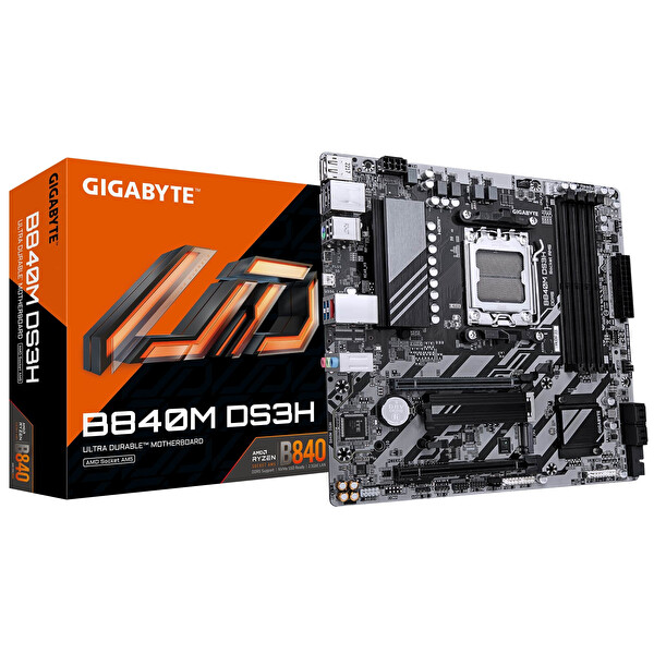 Gigabyte B840M DS3H DDR5 8200 MHz (OC) HDMI DP 2xM.2 2.5G LAN Micro-ATX AM5