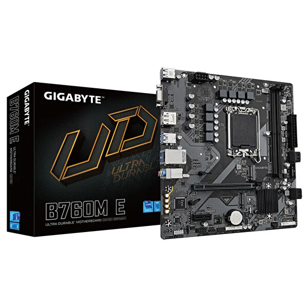 Gigabyte B760M E DDR5 7200 MHz OC M.2 VGA/HDMI/DP PCIe 4.0 1700P mATX Anakart