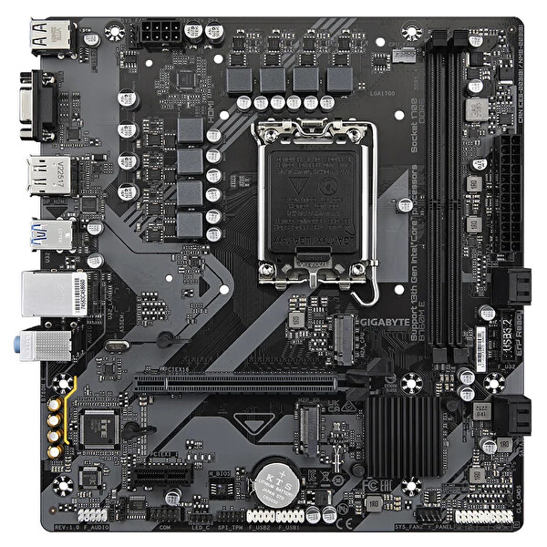 Gigabyte B760M E DDR5 7200 MHz OC M.2 VGA/HDMI/DP PCIe 4.0 1700P mATX Anakart