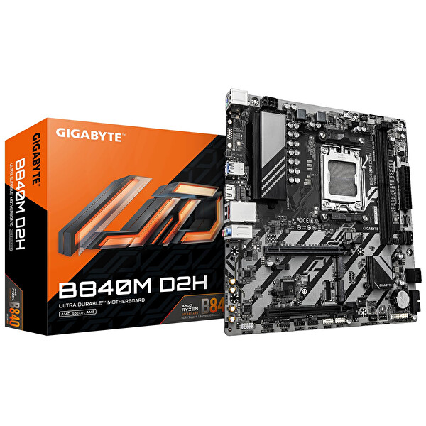 Gigabyte B840M D2H Soket AM5 DDR5 7600 MHz (OC) mATX Gaming Oyuncu Anakart