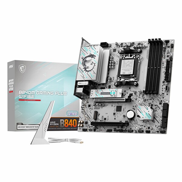 MSI B840M Gaming Plus WiFi6E DDR5 8000 MHz OC M.2 HDMI/USB-C PCIe 4.0 AM5 mATX Anakart