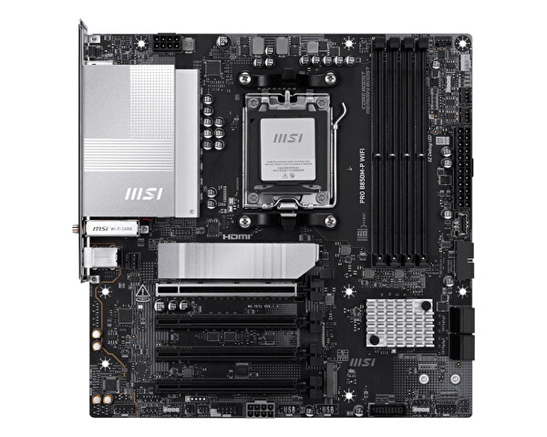 MSI PRO B850M-P WiFi7 DDR5 AMD B850 AM5 Soket DDR5 8200 MHz OC mATX Anakart