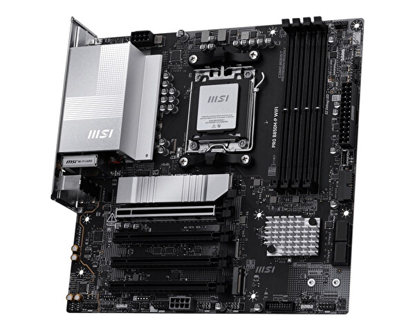 MSI PRO B850M-P WiFi7 DDR5 AMD B850 AM5 Soket DDR5 8200 MHz OC mATX Anakart
